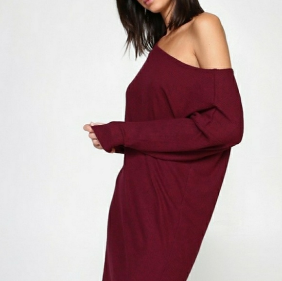One Shoulder Long Sleeve Midi - Picture 3 of 6